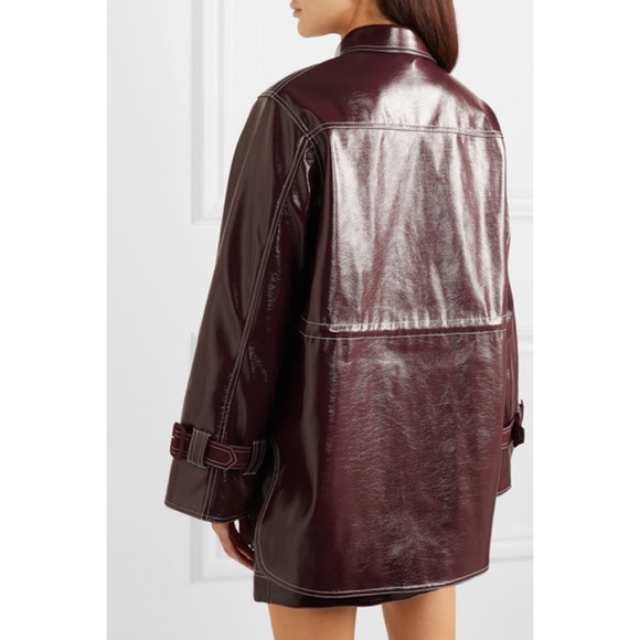 ganni patent jacket